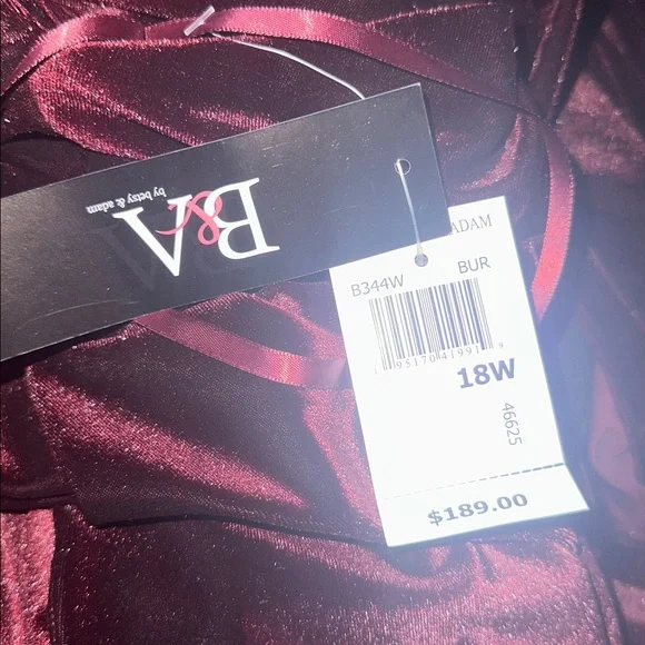 Betsy & Adam Velvet Burgundy Dress